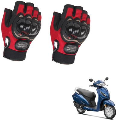 AuTO ADDiCT PROBIKER HALF FINGERED GLOVES RED FOR HONDA Activa 6G Riding Gloves(Red)