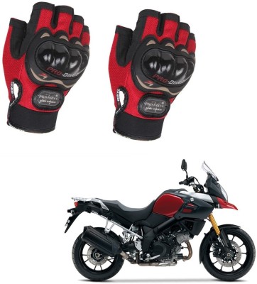 AuTO ADDiCT PROBIKER HALF FINGERED GLOVES RED FOR SUZUKI V-strom Riding Gloves(Red)