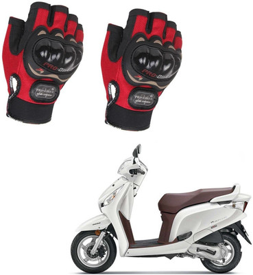 AuTO ADDiCT PROBIKER HALF FINGERED GLOVES RED FOR HONDA Aviator Riding Gloves(Red)