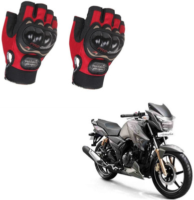 AuTO ADDiCT PROBIKER HALF FINGERED GLOVES RED FOR ToS Apache RTR 160 Riding Gloves(Red)