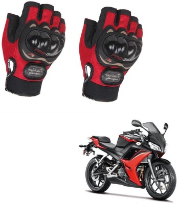 AuTO ADDiCT PROBIKER HALF FINGERED GLOVES RED FOR HERO HX250R Riding Gloves(Red)