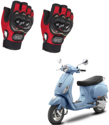 AuTO ADDiCT PROBIKER HALF FINGERED GLOVES RED FOR VESPA ZX 125 Riding Gloves(Red)