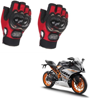 AuTO ADDiCT PROBIKER HALF FINGERED GLOVES RED FOR KTM RC 390 Riding Gloves(Red)