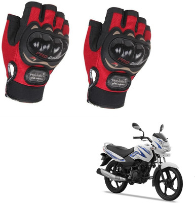 AuTO ADDiCT PROBIKER HALF FINGERED GLOVES RED FOR TVS Sport Riding Gloves(Red)