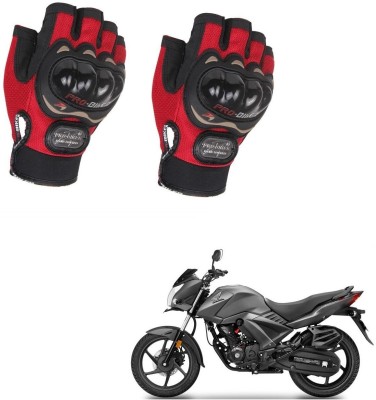 AuTO ADDiCT PROBIKER HALF FINGERED GLOVES RED FOR HONDA Unicorn Riding Gloves(Red)