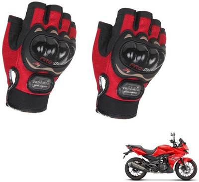 AuTO ADDiCT PROBIKER HALF FINGERED GLOVES RED FOR HERO Xtreme 200s Riding Gloves(Red)