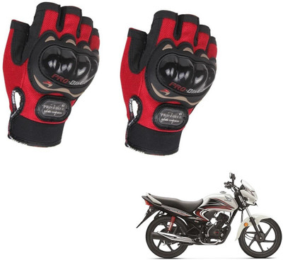 AuTO ADDiCT PROBIKER HALF FINGERED GLOVES RED FOR HONDA Dream Yuga Riding Gloves(Red)