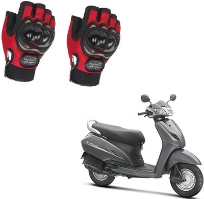 AuTO ADDiCT PROBIKER HALF FINGERED GLOVES RED FOR HONDA Activa 3G Riding Gloves(Red)
