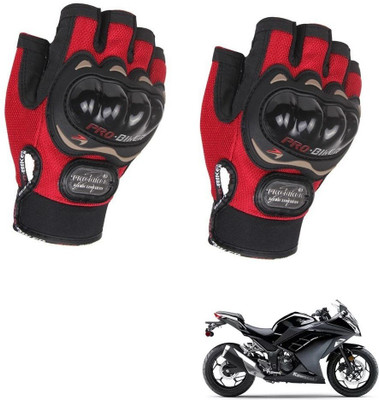 AuTO ADDiCT PROBIKER HALF FINGERED GLOVES RED FOR KAWASAKI NINJA 300 Riding Gloves(Red)