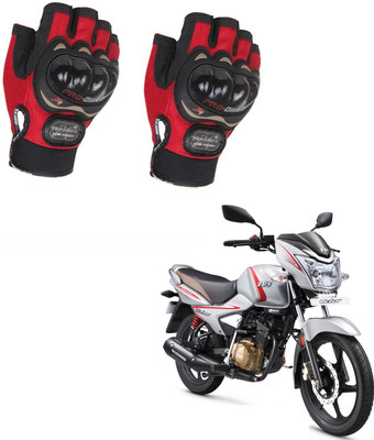 AuTO ADDiCT PROBIKER HALF FINGERED GLOVES RED FOR TVS Victor Riding Gloves(Red)
