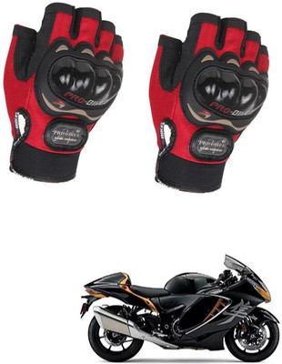 AuTO ADDiCT PROBIKER HALF FINGERED GLOVES RED FOR SUZUKI Hayabusa Riding Gloves(Red)