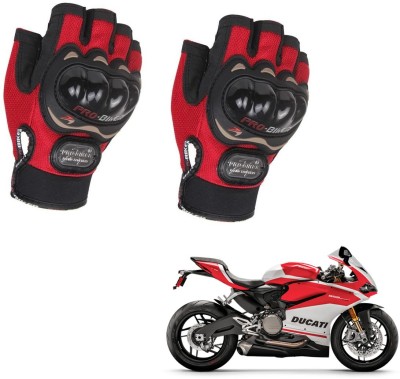 AuTO ADDiCT PROBIKER HALF FINGERED GLOVES RED FOR DUCATI 959-panigale-corse-livery Riding Gloves(Red)