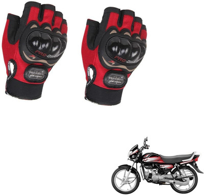 AuTO ADDiCT PROBIKER HALF FINGERED GLOVES RED FOR HERO HF Deluxe Riding Gloves(Red)
