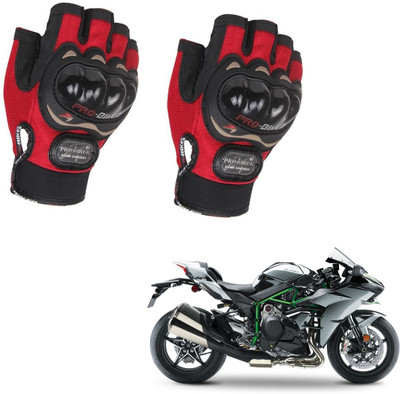 AuTO ADDiCT PROBIKER HALF FINGERED GLOVES RED FOR KAWASAKI H2 Riding Gloves(Red)