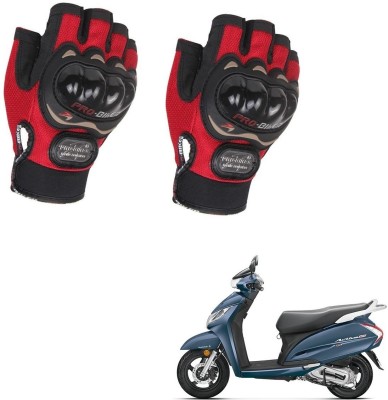 AuTO ADDiCT PROBIKER HALF FINGERED GLOVES RED FOR HONDA Activa 125 Riding Gloves(Red)