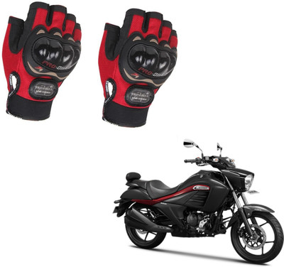 AuTO ADDiCT PROBIKER HALF FINGERED GLOVES RED FOR SUZUKI Intruder Riding Gloves(Red)