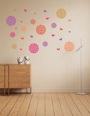 DreamKraft 140 cm Flower Pattern Motifs Self Adhesive Sticker(Pack of 1)