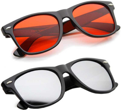 shadz Wayfarer Sunglasses(For Men & Women, Red, Silver)