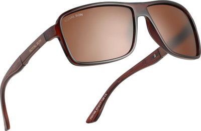 ROYAL SON Rectangular Sunglasses(For Men, Brown)