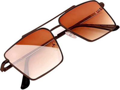 fashionist Retro Square Sunglasses(For Men & Women, Brown)