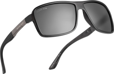 ROYAL SON Rectangular Sunglasses(For Men, Black)