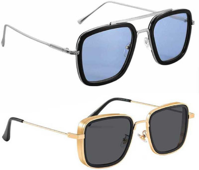 shadz Rectangular, Sports Sunglasses(For Men & Women, Blue, Grey)