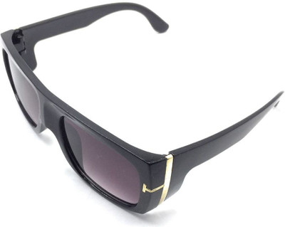 ALUZO Over-sized Sunglasses(For Men & Women, Black)