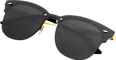 KiwiCaves Wayfarer Sunglasses(For Men & Women, Black)