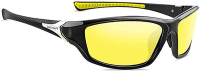 CRYSTAL CART Wrap-around, Sports, Spectacle  Sunglasses(For Men & Women, Yellow)