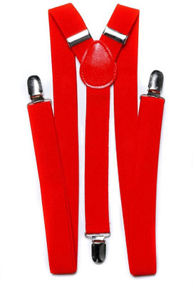 bilAnca Y- Back Suspenders for Men(Red)