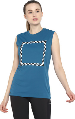OFF LIMITS Printed Women Round Neck Blue T-Shirt