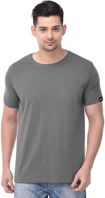 Polo Plus Solid Men Round Neck Grey T-Shirt
