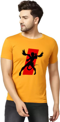 united crew Printed Men Round Neck Yellow T-Shirt