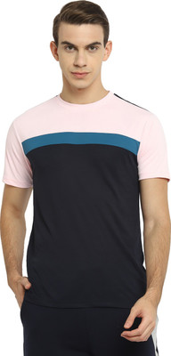 OFF LIMITS Colorblock Men Round Neck Navy Blue T-Shirt