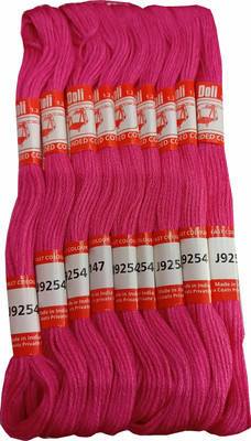 Abn Traders Doli Thread Skeins/ Long Stitched Embroidery Stranded Cotton J9254, Pink Thread(90 m Pack of25)
