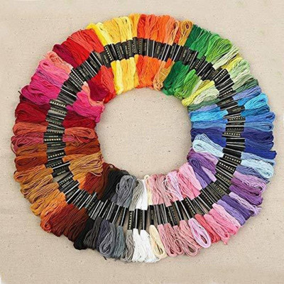 Lucknow Crafts Muticolor Thread(8 m Pack of100)
