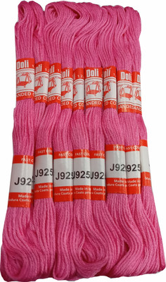 Abn Traders Doli Thread Skeins/ Long Stitched Embroidery Stranded Cotton J9265, Pink Thread(90 m Pack of25)
