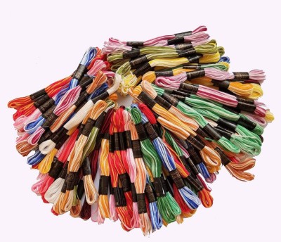 Lucknow Crafts Multicolor Thread(8 m Pack of50)