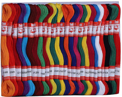 Lucknow Crafts MULTI COLOUR Thread(7 m Pack of100)