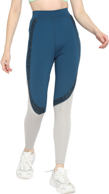OFF LIMITS Color Block Women Blue, Grey Tights