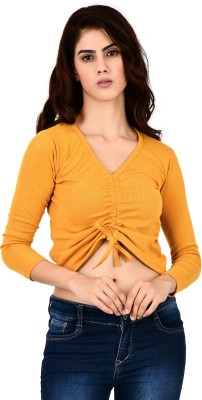 INSPIRE THE NEXT Casual Solid Women Yellow Top