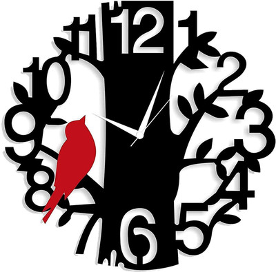 Ingo Creation Analog 30 cm X 30 cm Wall Clock(Black, Red, Without Glass, DIY Clocks)