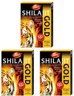 Dabur SHILAJIT GOLD CAPSULE_3 (Pack of 3)(Pack of 3, 10 Capsules, 10 Capsules, 10 Capsules)