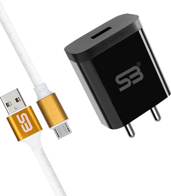 SB 12 W 3.4 A Wall Charger for Mobile with Detachable Cable(Black, Cable Included)
