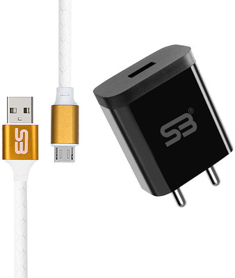 SB 12 W 3.4 A Wall Charger for Mobile with Detachable Cable(Black, Cable Included)