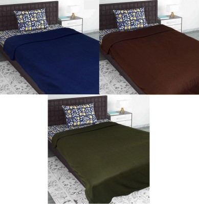 evohome Solid King Fleece Blanket for  Mild Winter(Polyester, Multicolor)