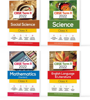 Arihant CBSE Science , Social science , Mathematics and English Language & Literature Term 2 Class 10 for 2022 Exam (Cover Theory and MCQs) (Set of 4 Books)(English, Paperback, unknown)