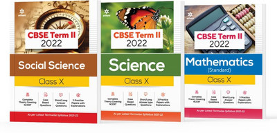 Arihant CBSE Science , Social science & Mathematics Term 2 Class 10 for 2022 Exam (Cover Theory and MCQs) (Set of 3 Books)(English, Paperback, unknown)