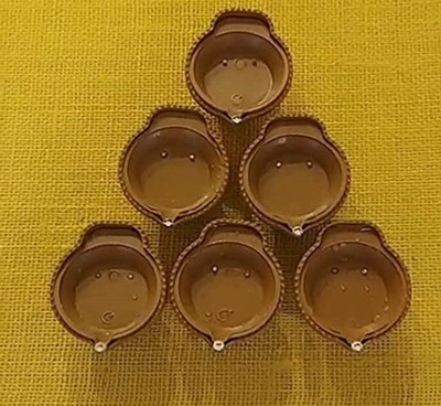 Alliance LED Light Diya with Water Sensor (Set of 6) | Floating Diyas | White Colour | No Electricitry Needed | Artificial Diya with led Light, Best for Diwali Purpose Candle(Brown, Pack of 1)