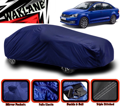 WAKLANE Car Cover For Volkswagen Vento 1.6 Highline (With Mirror Pockets)(Blue)